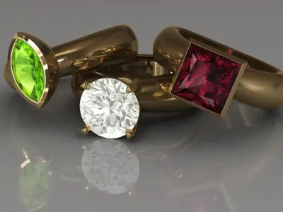Jewelry ring 3D print model 15