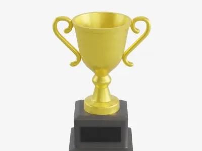 Gold Trophy  Low-poly 3D model