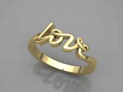 Love ring 3D model 3D print model