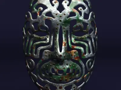 Tribal Metal Mask 3D model