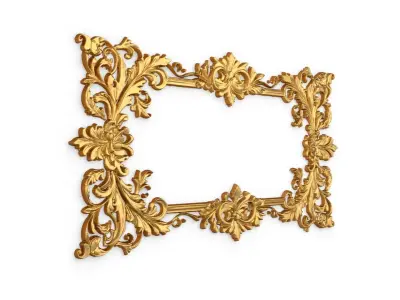 Plaster decorative frame ornament 03 3D model