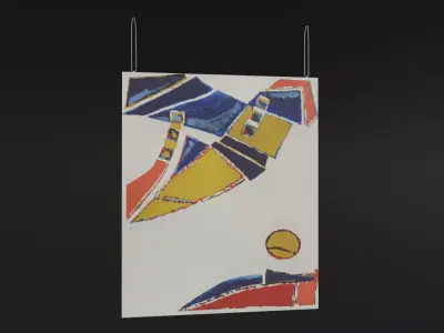 Wall Painting Low-poly 3D model