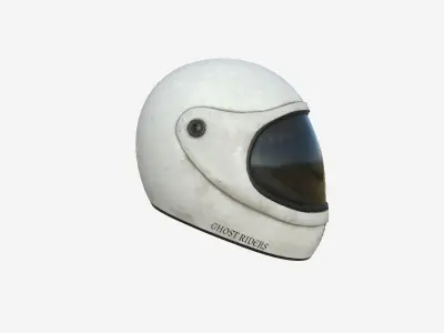 Motorcycle Helmet 04 White - Character Fashion Design Low-poly 3D model
