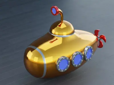 Cartoon Submarine 3D model