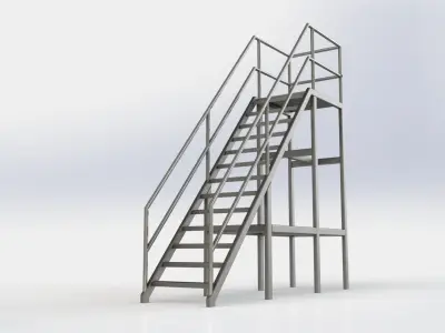 Steel stair  3D model