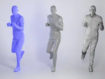 African man in sportsuit running 218 Low-poly 3D model