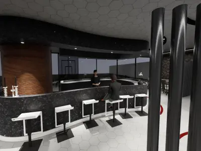 sushi restaurant cafe bar 3D model