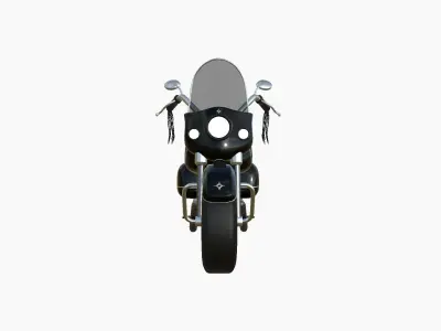 Motorcycle Cartoon B02 Black - Custom Vehicle Design Low-poly 3D model