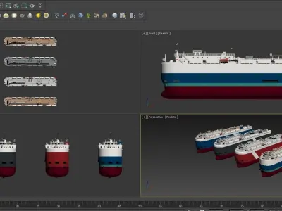 RoRo Car Carrier lowpoly Low-poly 3D model