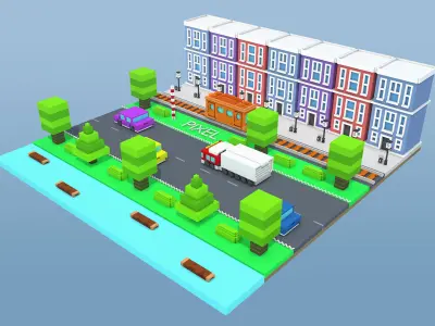 Voxels City 3D print model