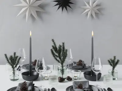 Christmas Table Setting 3D model