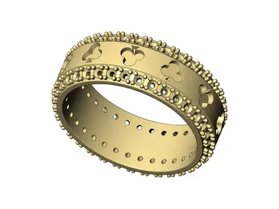 Clubs diamond sides cigar band US sizes 7 8 9 3D print model