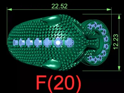 leopard bite ring 3D print model