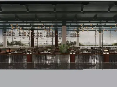 Restaurant Interior Design 3D model