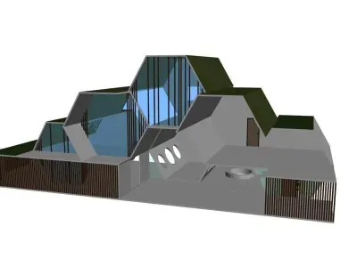 Modern School Building 3D Model max 3D model