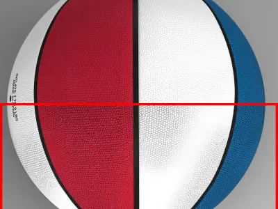 Tricolor basketball ball Low-poly 3D model