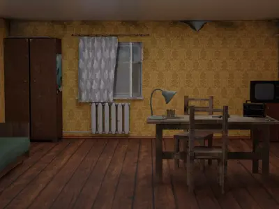 A room from Soviet times Low-poly 3D model