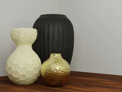 20 Decorative Vase Model Package Low-poly 3D model