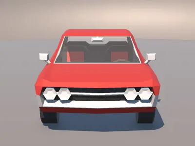 Low Poly Muscle Car Coupe with Interior MOBILE READY Low-poly 3D model