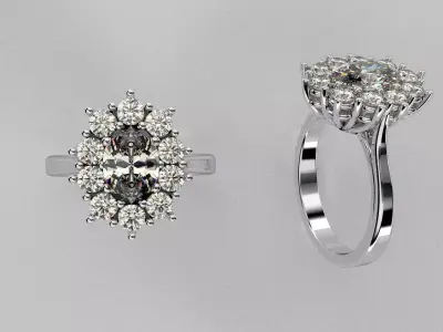 Diamonds ring 3d model 3D print model