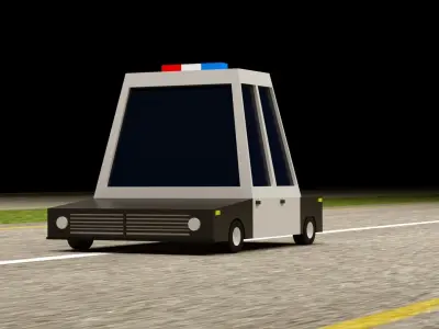 Cartoon Low Poly  Crossover Police Car Low-poly 3D model Low-poly 3D model