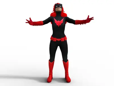 Batwoman Low-poly 3D model