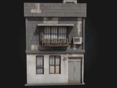 Weathered Urban House  Grit and Character of City Living 3D model