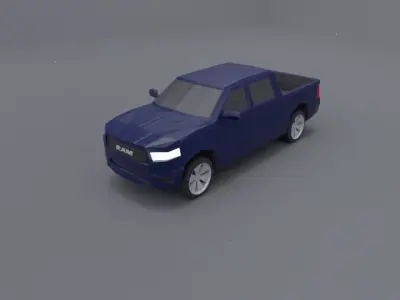 Dodge Ram 2019 lowpoly 3D model Low-poly 3D model