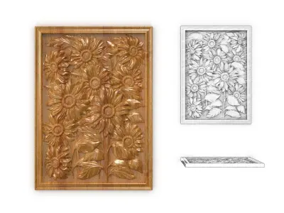 Sunflover 3d painting 3d print 3D model 3D model