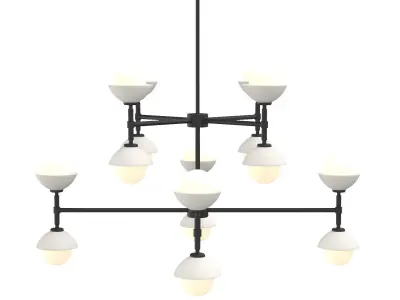 Greenwich 38 inch 2-Tier Chandelier 3D model