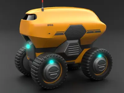 Sci-fi droid Low-poly 3D model