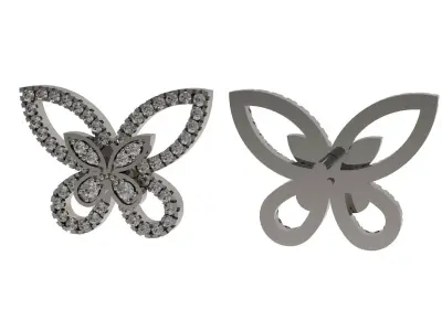  earrings puset BUTTERFLY N - 10 Free 3D print model