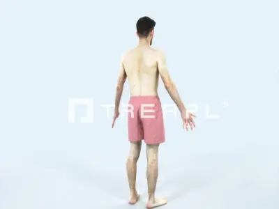 Posture H Beach Animated Rigged Sports Man Low-poly 3D model