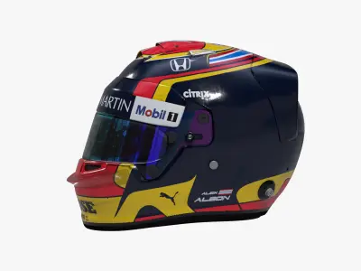 Albon helmet 2020 Low-poly 3D model