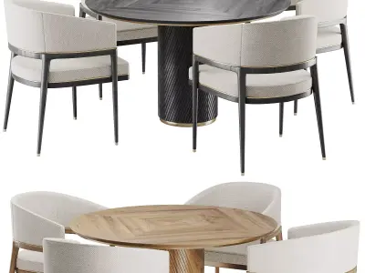 Dinning chair and table set15 3D model