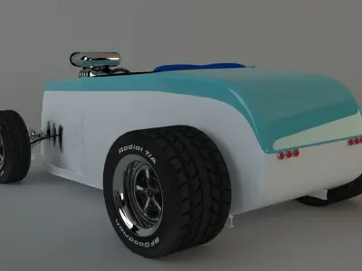 custom 32 coupe low poly Low-poly 3D model