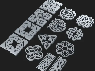 Celtic ornament pack 2 model 3D model