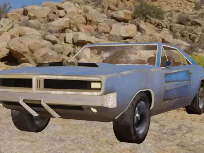Dodge Charger 1969 Low-poly 3D model by pushgunoverheat