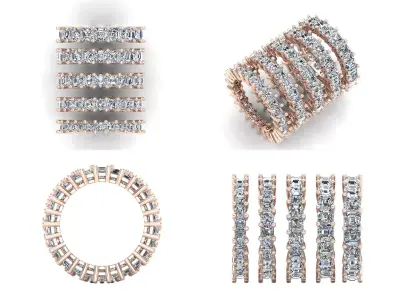 Ring ri215  emerald  square  3D print model