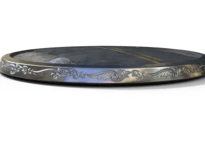  Base Steet Pedestal Low-poly 3D model