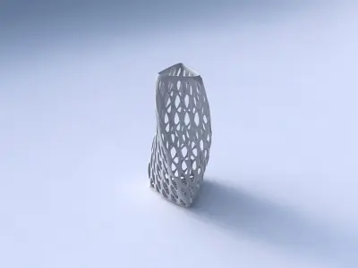 Vase twist triangle with bubble grid lattice 3D print model