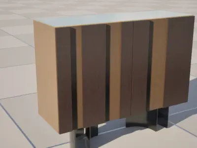 UE5 Credenza - Realistic Sideboard - Chest of Drawers Low-poly 3D model