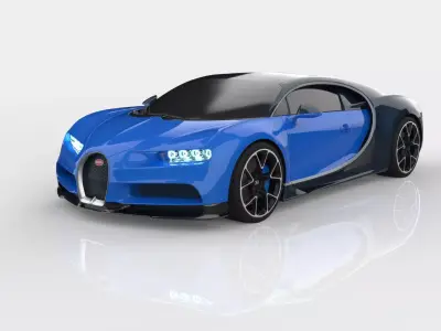 Bugatti Chiron Low-poly 3D model