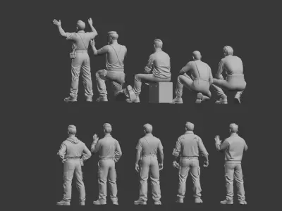 Garage car mechanic repair figure 3D print model