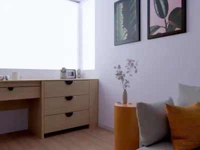 Office Scene 01 Low-poly 3D model