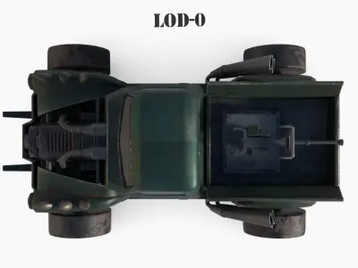 Post Apocalyptic Chevrolet Picap Low-poly War Car Game Asset  Low-poly 3D model