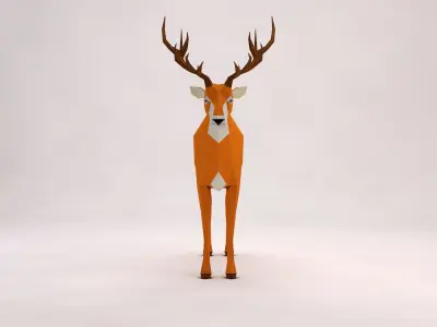 ORIGAMI---Deer Setup Low-poly 3D model