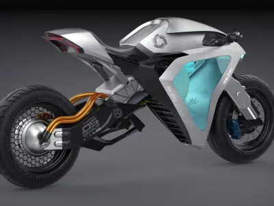 Scifi moto Sport Bike tech motorcycle futuristic concept turbos 3D model