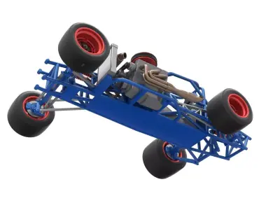 Supermodified front engine race car Base Version 4 Scale 1 to 25 3D print model