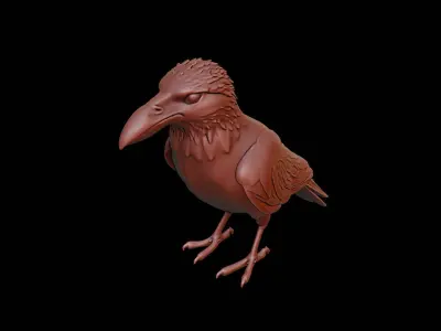 Crow Animal Sculpture 3D print model buy